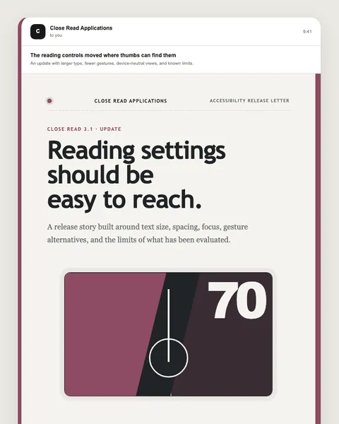 Accessibility release letter email template preview