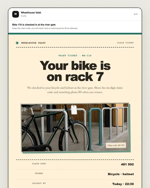 Claim ticket email template preview