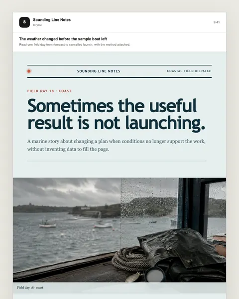 Coastal field dispatch email template preview