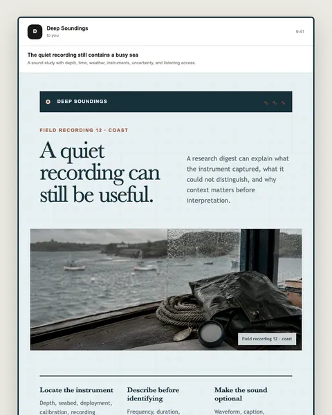 Coastal listening research digest email template preview
