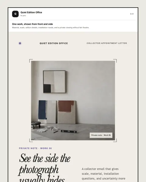 Collector appointment letter email template preview