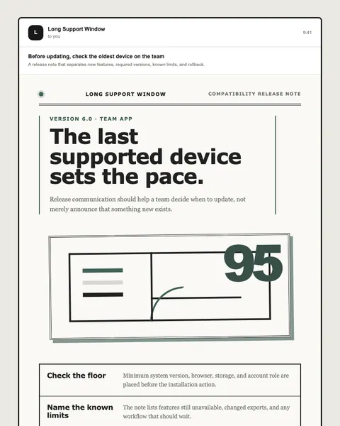 Compatibility release note email template preview