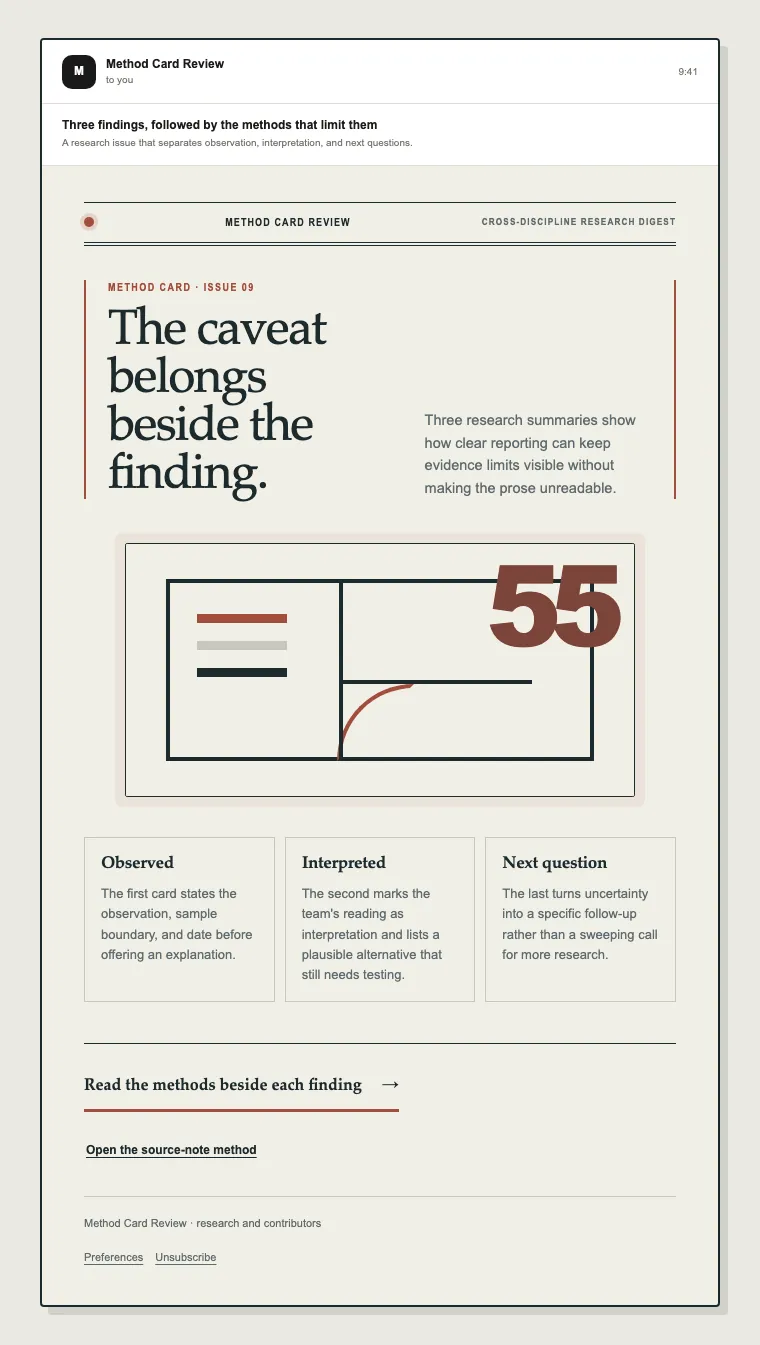 Cross-discipline research digest email template preview
