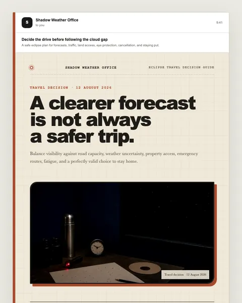 Eclipse travel decision guide email template preview
