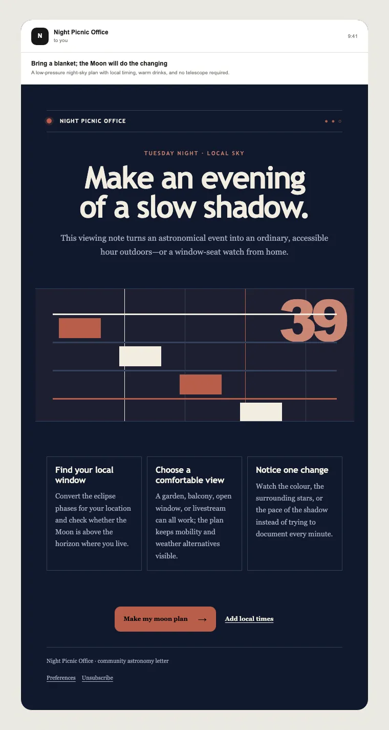 Family observation guide email template preview