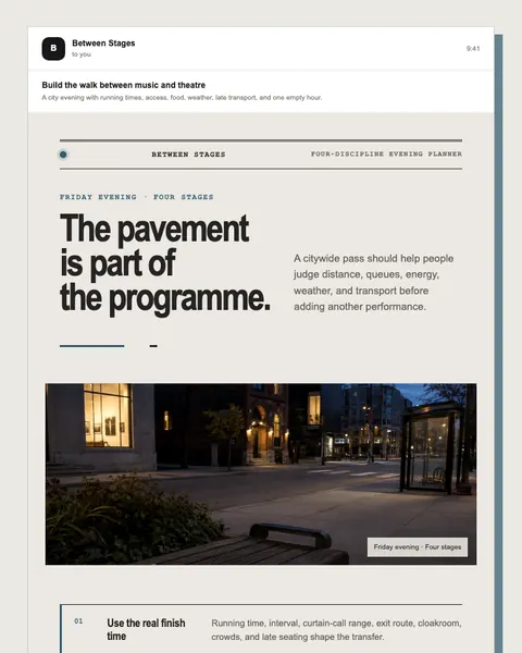 Four-discipline evening planner email template preview