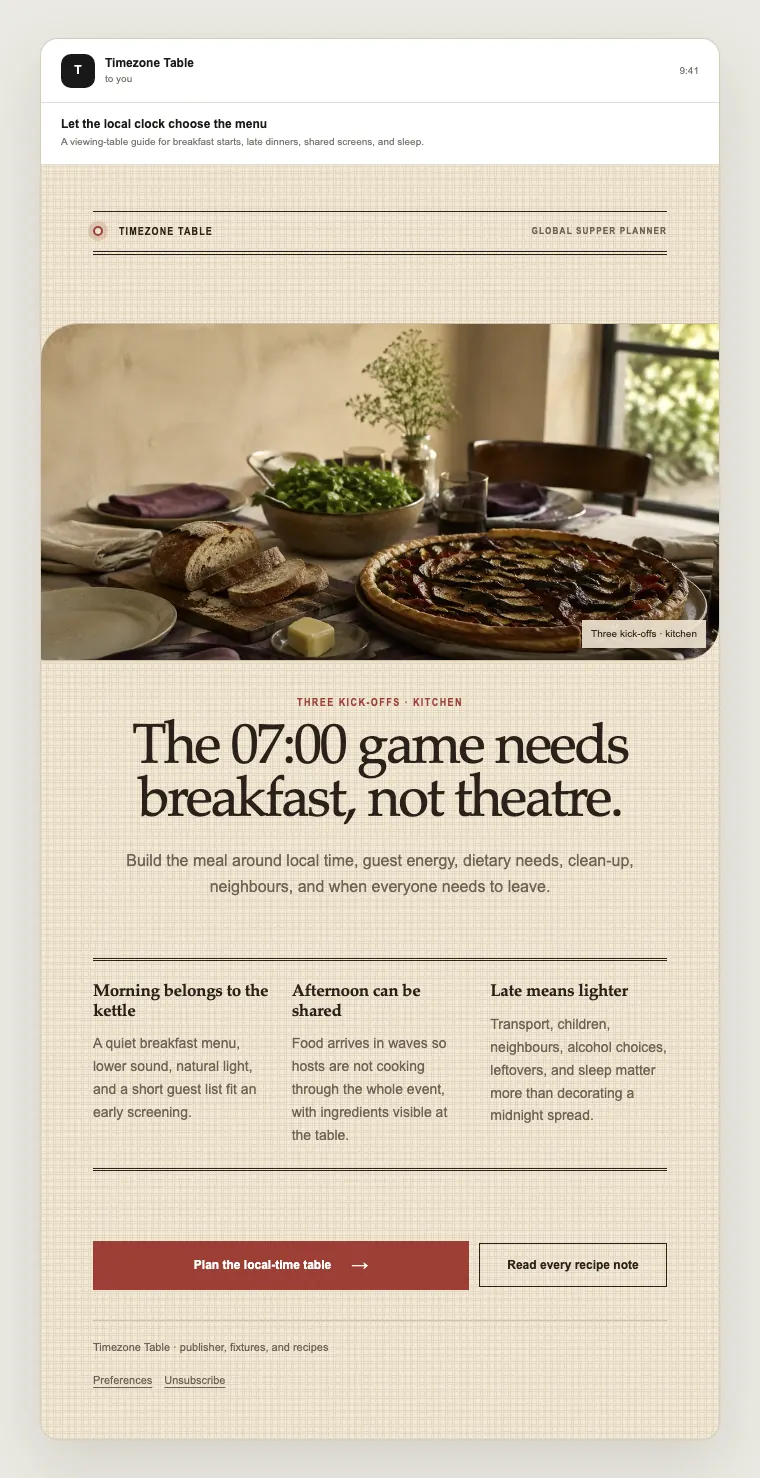 Global supper planner email template preview