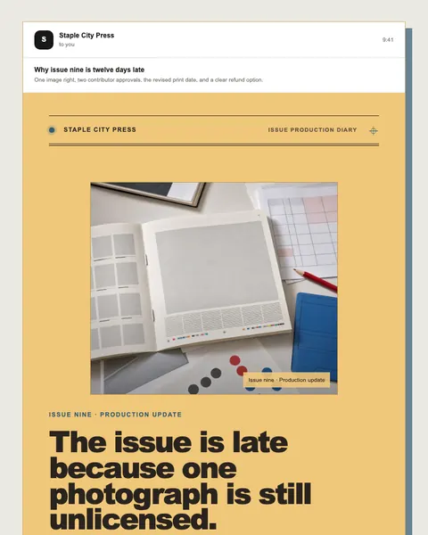 Issue production diary email template preview