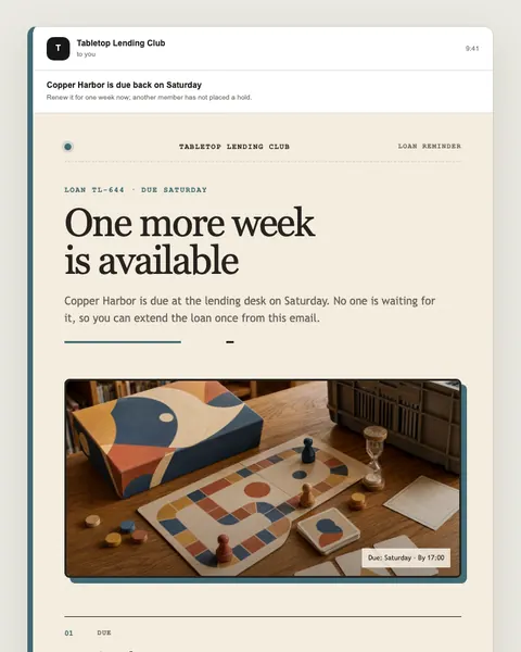 Loan reminder email template preview