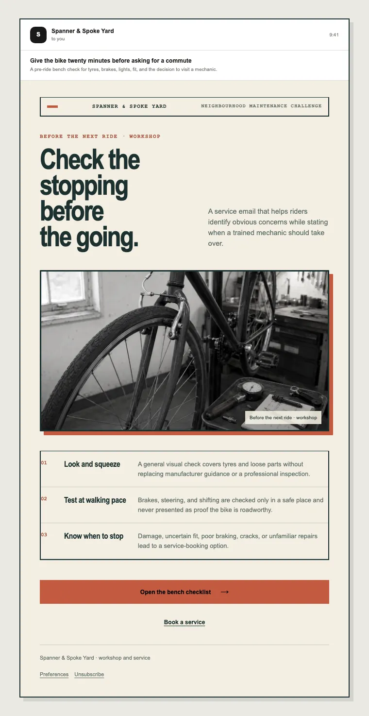 Neighbourhood maintenance challenge email template preview
