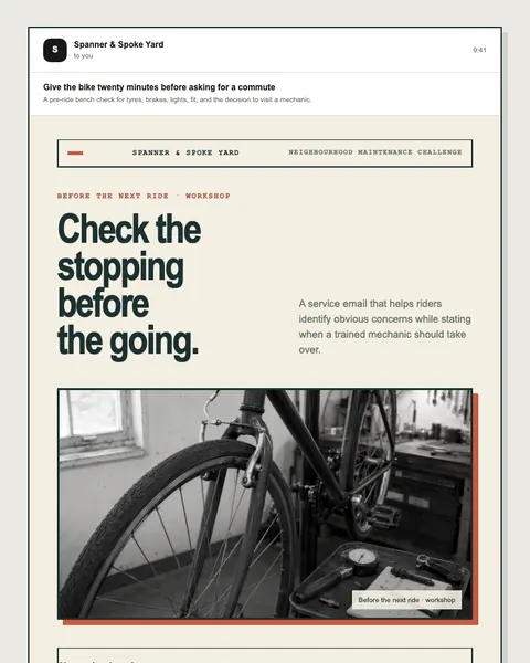 Neighbourhood maintenance challenge email template preview