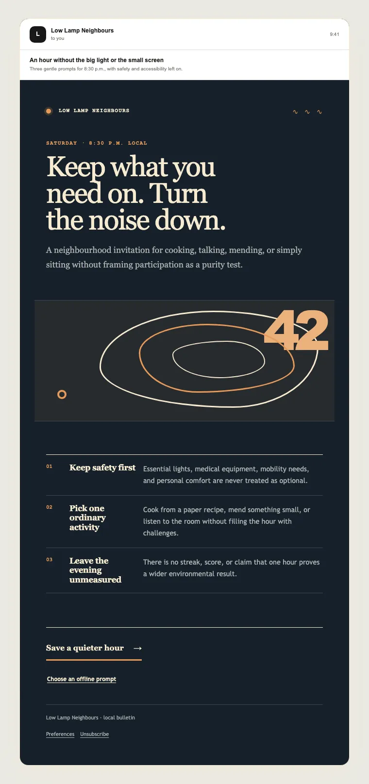 Offline evening invitation email template preview