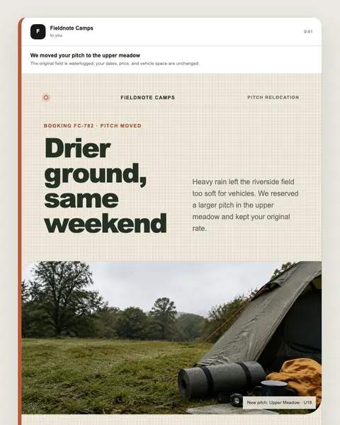 Pitch relocation email template preview