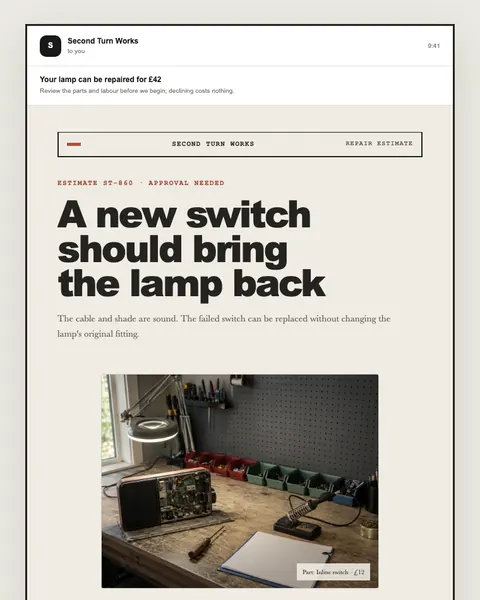 Repair estimate email template preview
