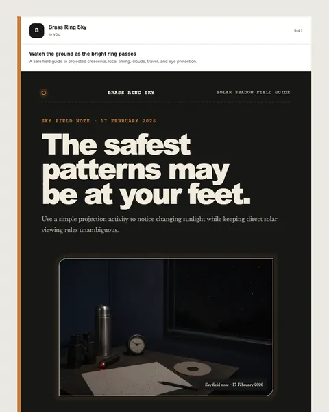 Solar shadow field guide email template preview